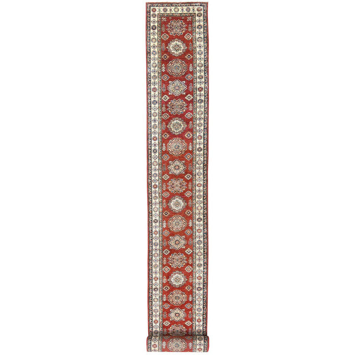 2'8" x 39'1" New Hand Knotted Red Wool Runner Oriental Rug - MOA10282607