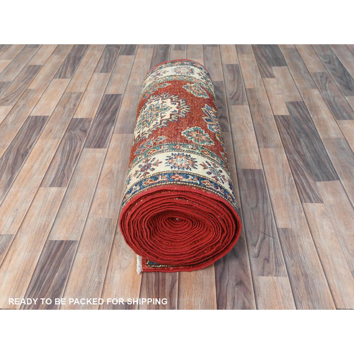 2'8" x 39'1" New Hand Knotted Red Wool Runner Oriental Rug - MOA10282607