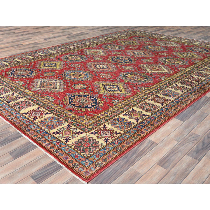 8'10" x 12'8" New Hand Knotted Red Wool Rectangle Oriental Rug - MOA10282641