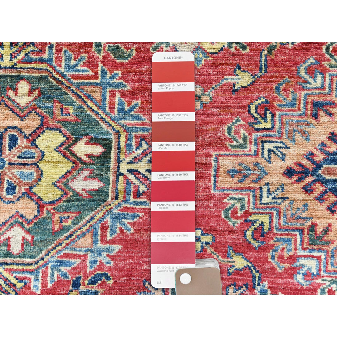 8'10" x 12'8" New Hand Knotted Red Wool Rectangle Oriental Rug - MOA10282641