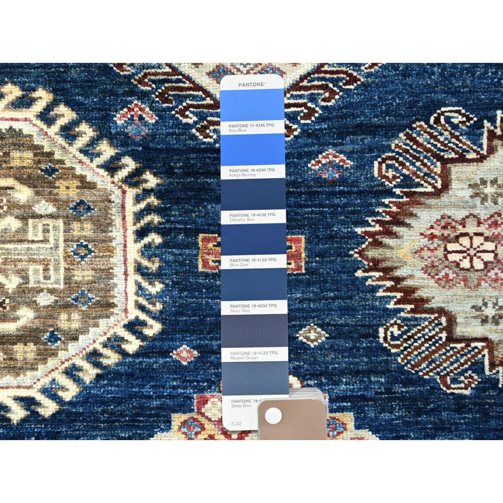 9'0" x 11'10" New Hand Knotted Blue Wool Rectangle Oriental Rug - MOA10282642