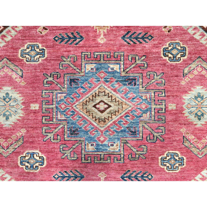 6'0" x 9'1" New Hand Knotted Pink Wool Rectangle Oriental Rug - MOA10282644