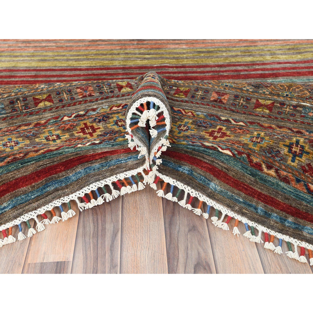 9'10" x 13'2" New Hand Knotted Red Wool Rectangle Oriental Rug - MOA10282687