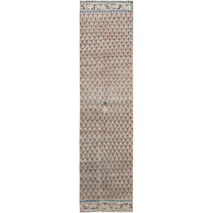 2'4" x 10'1" Vintage Hand Knotted Pink Wool Runner Oriental Rug - MOA102826