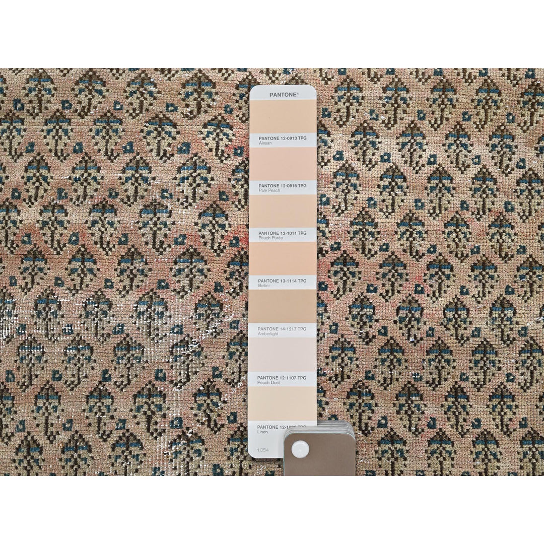 2'4" x 10'1" Vintage Hand Knotted Pink Wool Runner Oriental Rug - MOA102826
