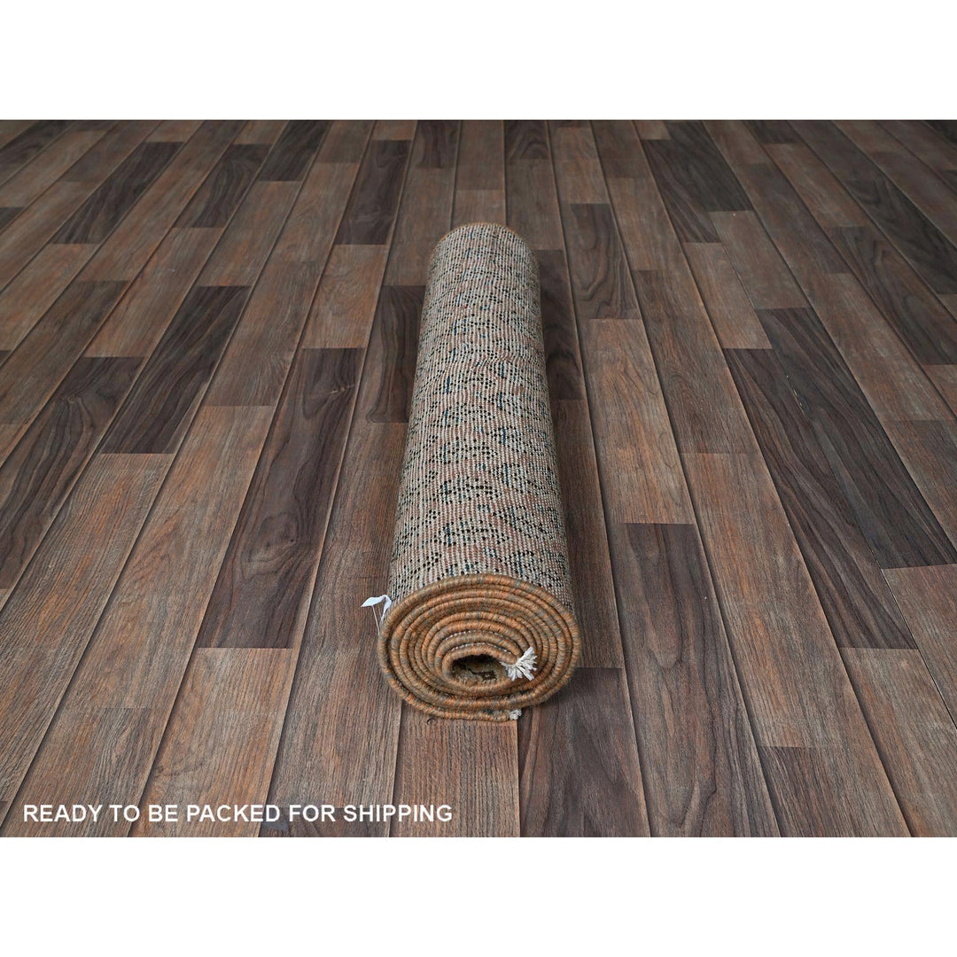2'4" x 10'1" Vintage Hand Knotted Pink Wool Runner Oriental Rug - MOA102826
