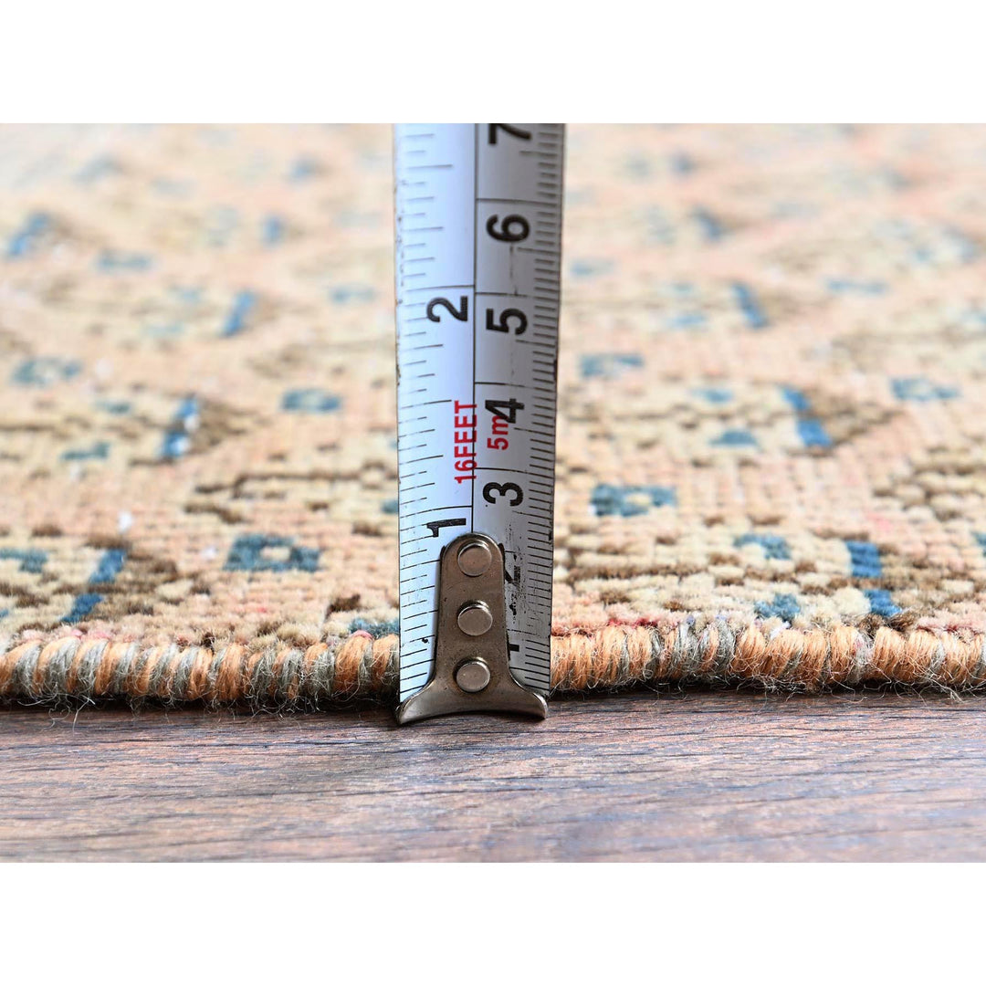 2'4" x 10'1" Vintage Hand Knotted Pink Wool Runner Oriental Rug - MOA102826