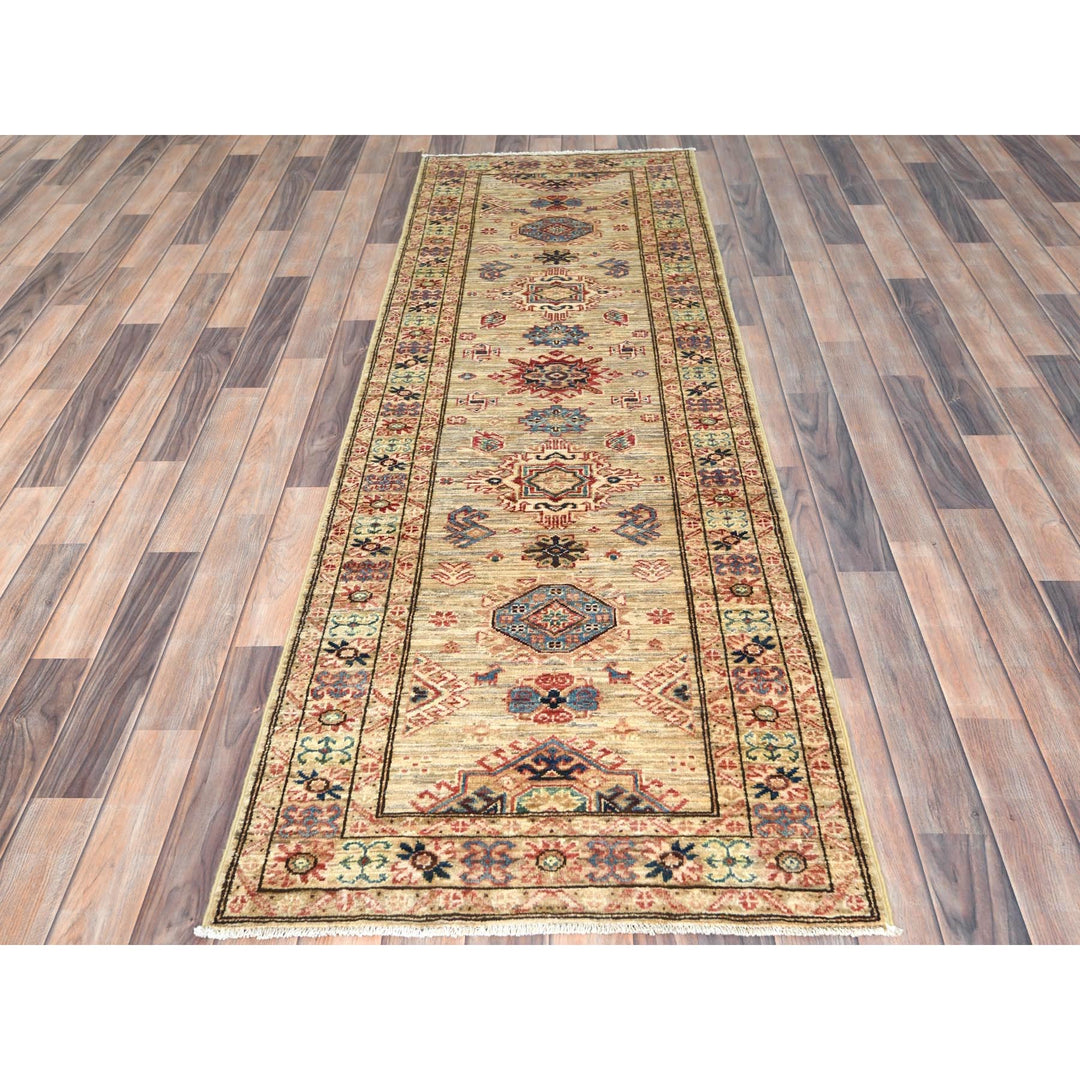 2'7" x 7'9" New Hand Knotted Brown Wool Runner Oriental Rug - MOA10282730