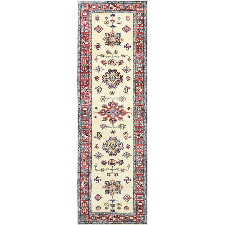 2'7" x 8'6" New Hand Knotted Ivory Wool Runner Oriental Rug - MOA10282733