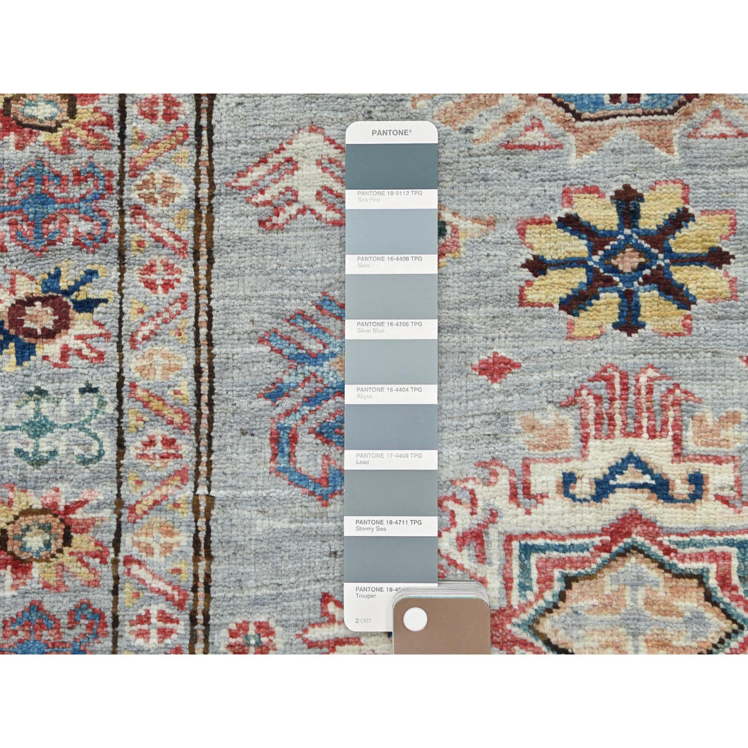 2'8" x 7'8" New Hand Knotted Grey Wool Runner Oriental Rug - MOA10282735