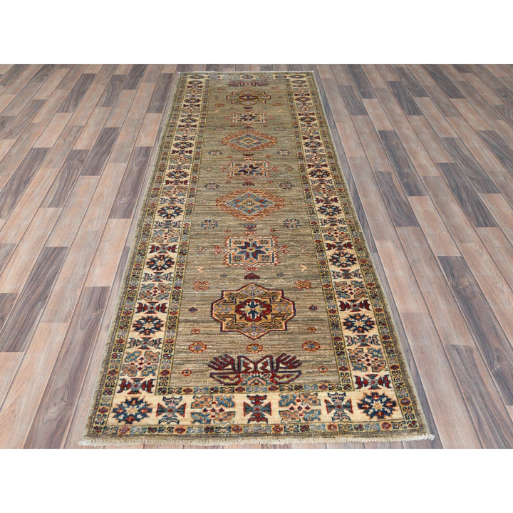 2'10" x 8'3" New Hand Knotted Brown Wool Runner Oriental Rug - MOA10282736