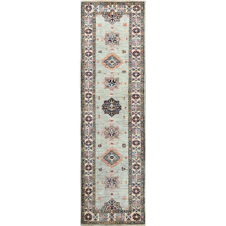 2'5" x 8'6" New Hand Knotted Grey Wool Runner Oriental Rug - MOA10282740