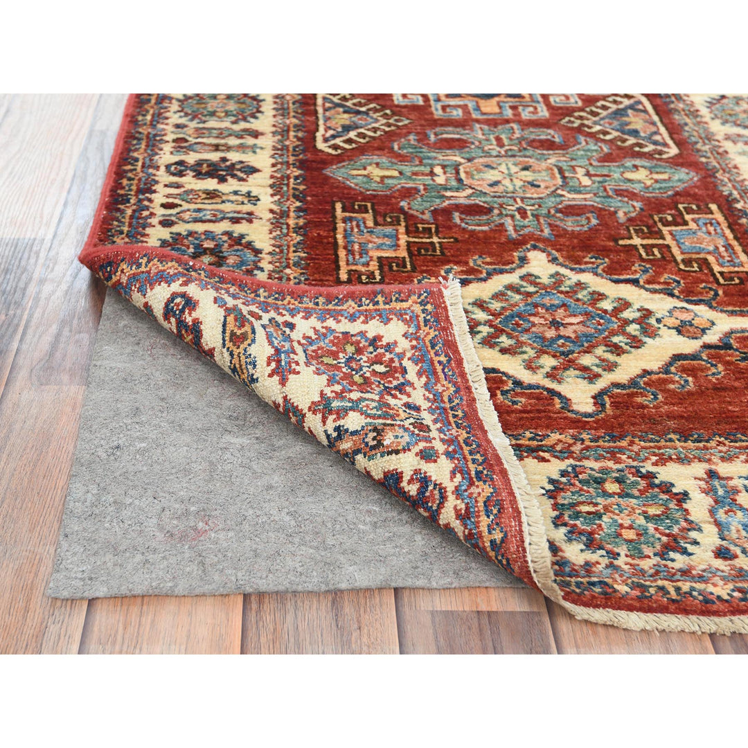 2'8" x 9'6" New Hand Knotted Red Wool Runner Oriental Rug - MOA10282776