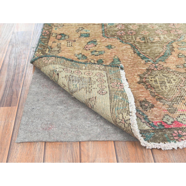 3'0" x 4'5" Vintage Hand Knotted Brown Wool Rectangle Oriental Rug - MOA10282788