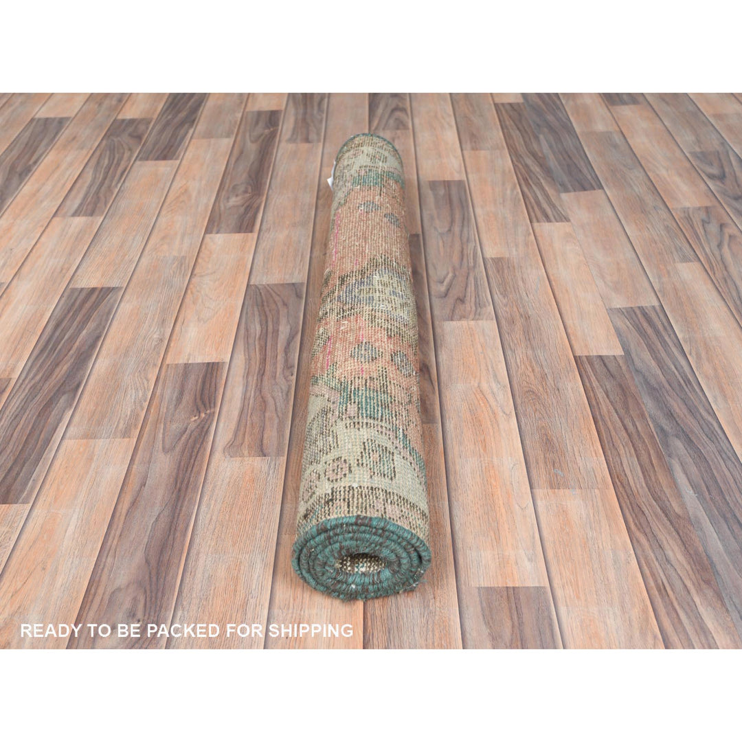 3'0" x 4'5" Vintage Hand Knotted Brown Wool Rectangle Oriental Rug - MOA10282788