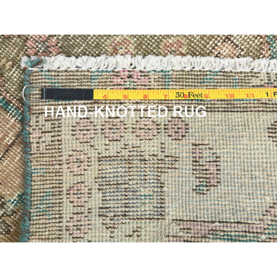 3'0" x 4'5" Vintage Hand Knotted Brown Wool Rectangle Oriental Rug - MOA10282788