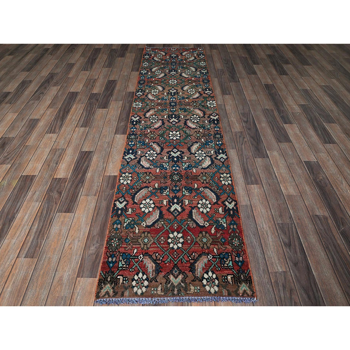 2'2" x 8'7" Vintage Hand Knotted Red Wool Runner Oriental Rug - MOA102827