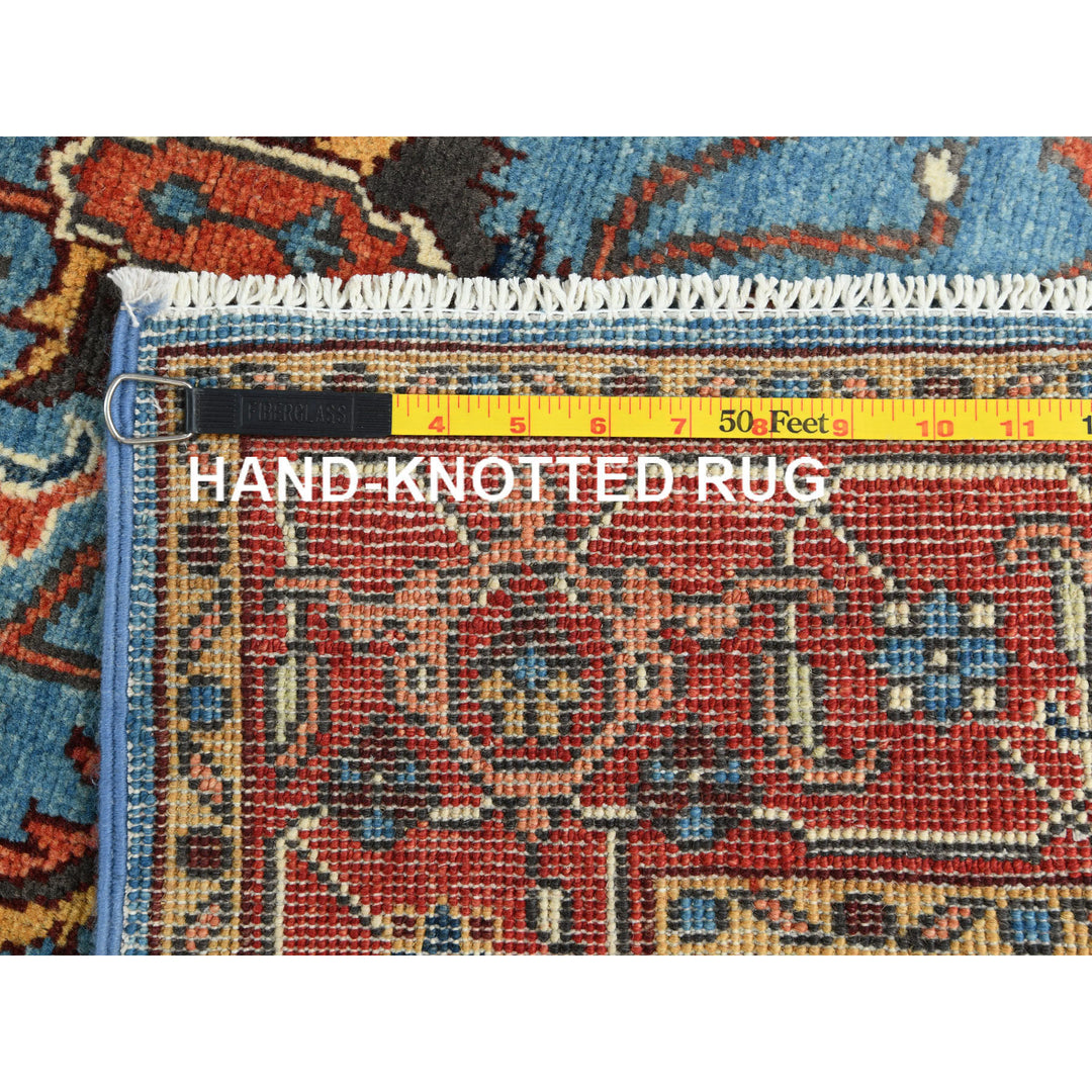 4'0" x 5'10" New Hand Knotted Blue Wool Rectangle Oriental Rug - MOA10282828