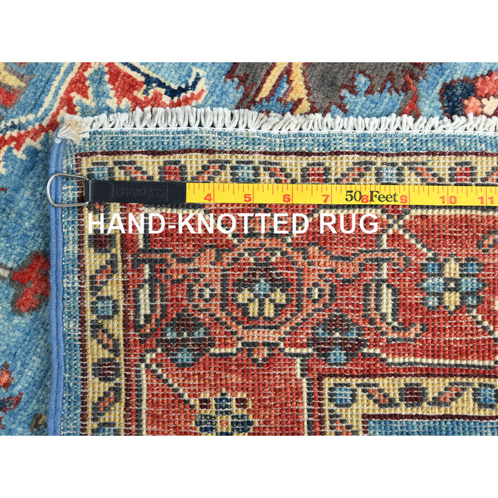 4'0" x 5'9" New Hand Knotted Blue Wool Rectangle Oriental Rug - MOA10282830