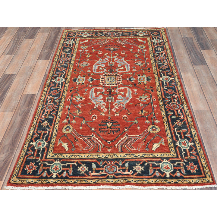 3'0" x 4'10" New Hand Knotted Red Wool Rectangle Oriental Rug - MOA10282846