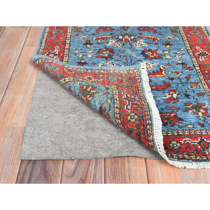 2'1" x 2'10" New Hand Knotted Blue Cotton Rectangle Oriental Rug - MOA10282870