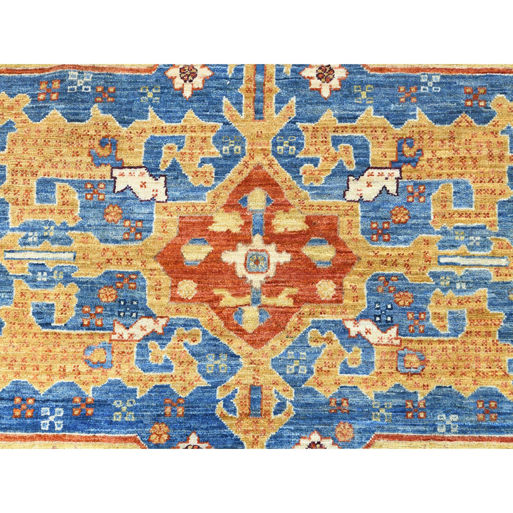 9'0" x 11'9" New Hand Knotted Blue Wool Rectangle Oriental Rug - MOA10282880