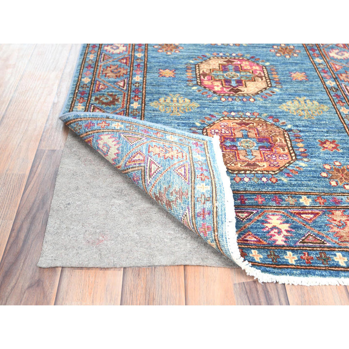 2'7" x 9'9" New Hand Knotted Blue Wool Runner Oriental Rug - MOA10282893