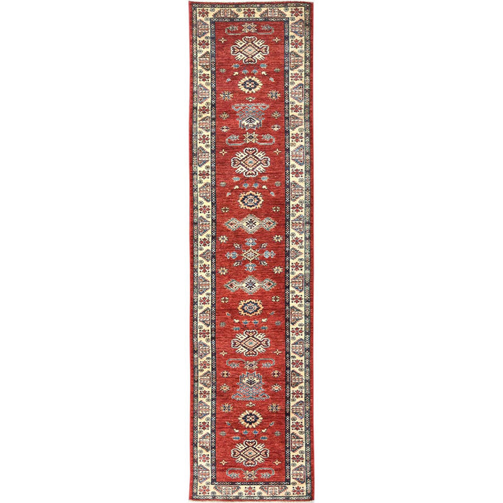 2'9" x 11'6" New Hand Knotted Red Wool Runner Oriental Rug - MOA10282901