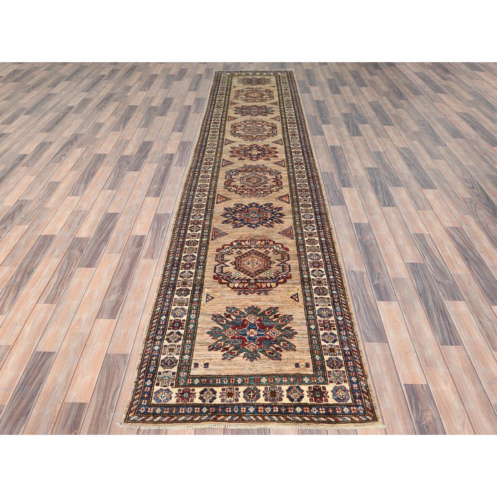 3'0" x 13'6" New Hand Knotted Brown Wool Runner Oriental Rug - MOA10282911