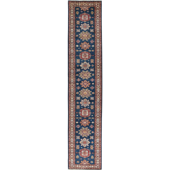 2'10" x 13'8" New Hand Knotted Blue Cotton Runner Oriental Rug - MOA10282912