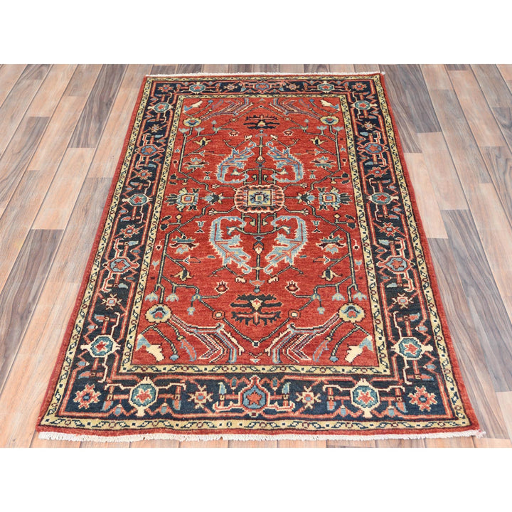 3'0" x 4'10" New Hand Knotted Red Wool Rectangle Oriental Rug - MOA10282917