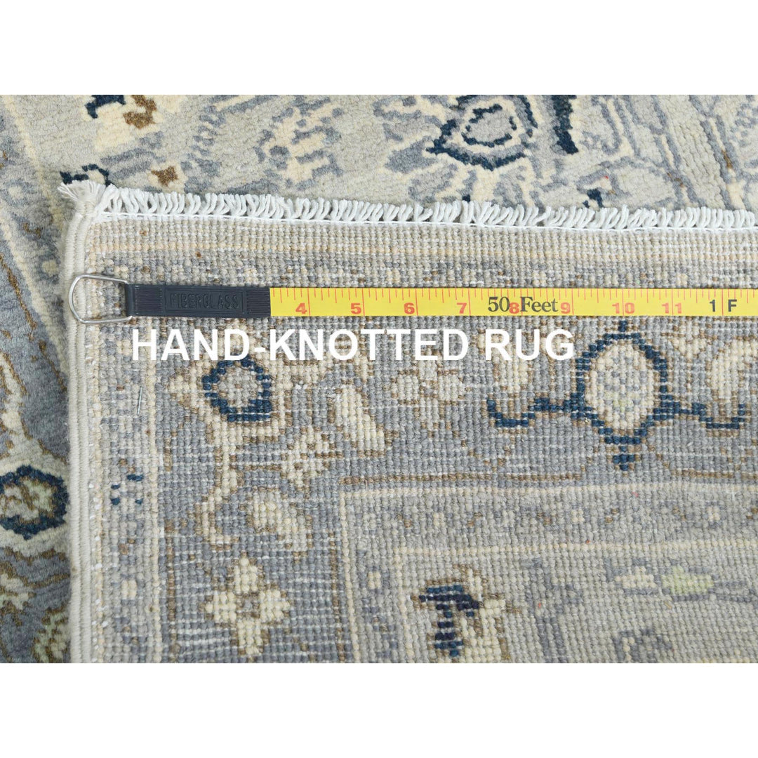 2'10" x 4'10" New Hand Knotted Grey Wool Rectangle Oriental Rug - MOA10282918