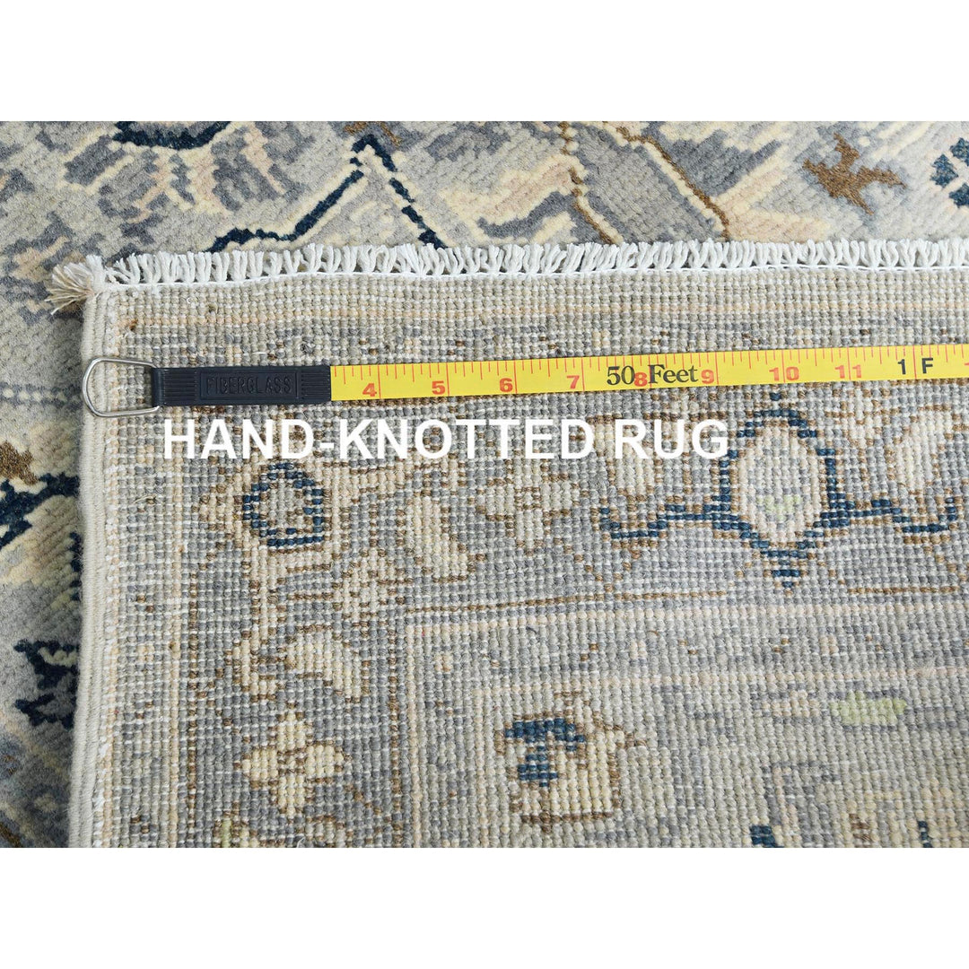 2'10" x 4'10" New Hand Knotted Grey Wool Rectangle Oriental Rug - MOA10282919