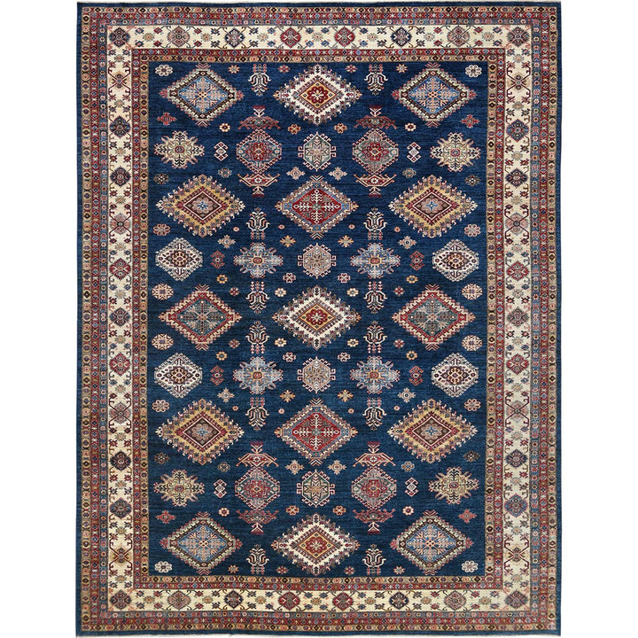 12'0" x 15'9" New Hand Knotted Blue Wool Rectangle Oriental Rug - MOA10282926