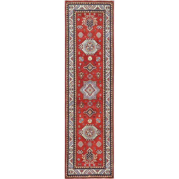 2'8" x 9'8" New Hand Knotted Red Wool Runner Oriental Rug - MOA10282948