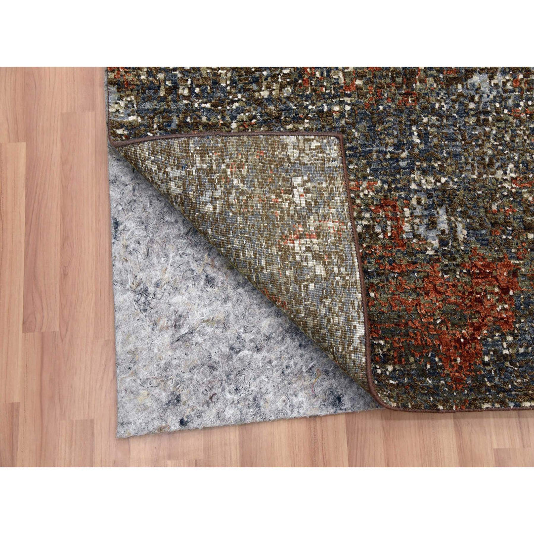 8'0" x 10'1" New Hand Knotted Grey Wool Rectangle Oriental Rug - MOA10283066