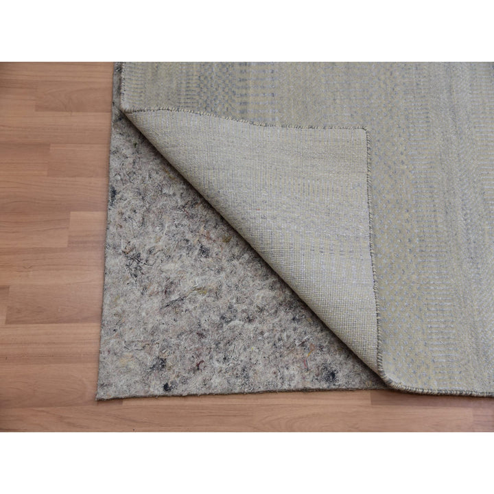 9'1" x 12'5" New Hand Knotted Beige Wool Rectangle Oriental Rug - MOA10283101