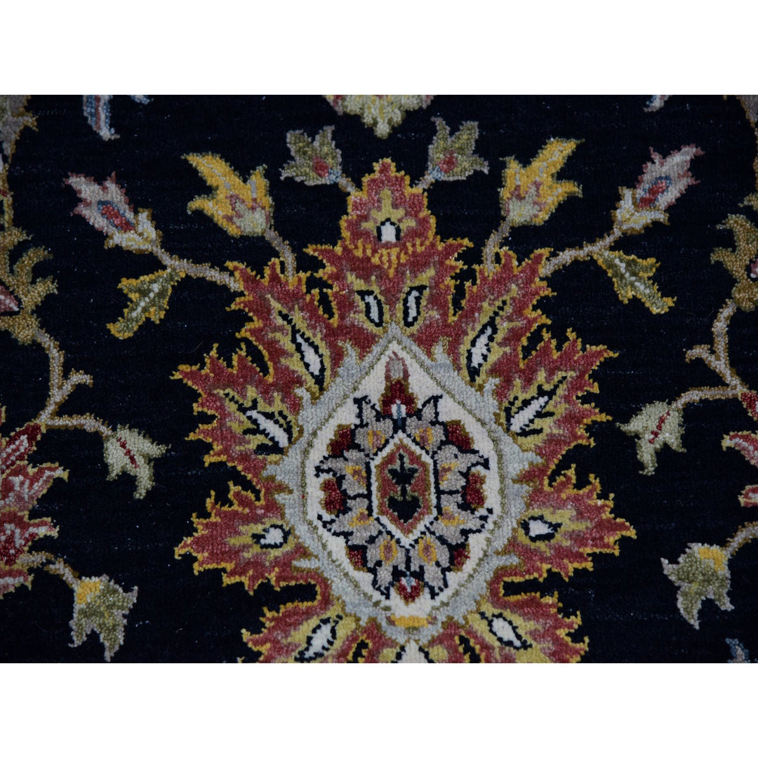 7'11" x 10'1" New Hand Knotted Black Wool Rectangle Oriental Rug - MOA10283112