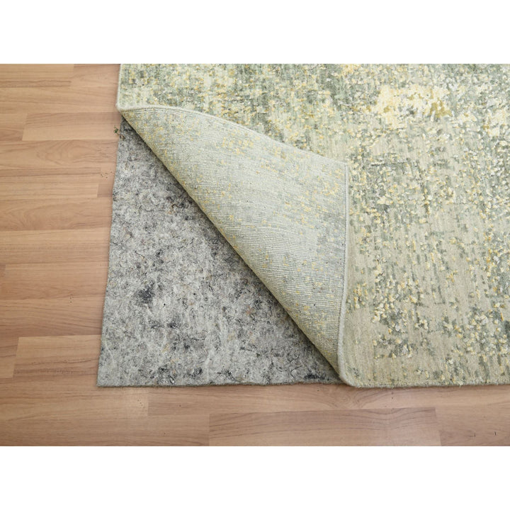 7'11" x 10'1" New Hand Knotted Green Wool Rectangle Oriental Rug - MOA10283127