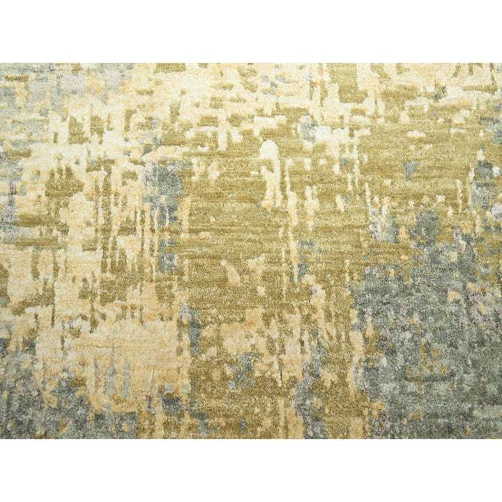 7'11" x 10'1" New Hand Knotted Green Wool Rectangle Oriental Rug - MOA10283127