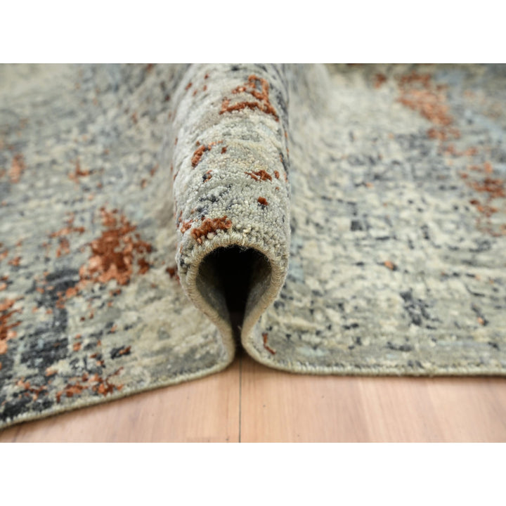 8'0" x 10'2" New Hand Knotted Green Wool Rectangle Oriental Rug - MOA10283130