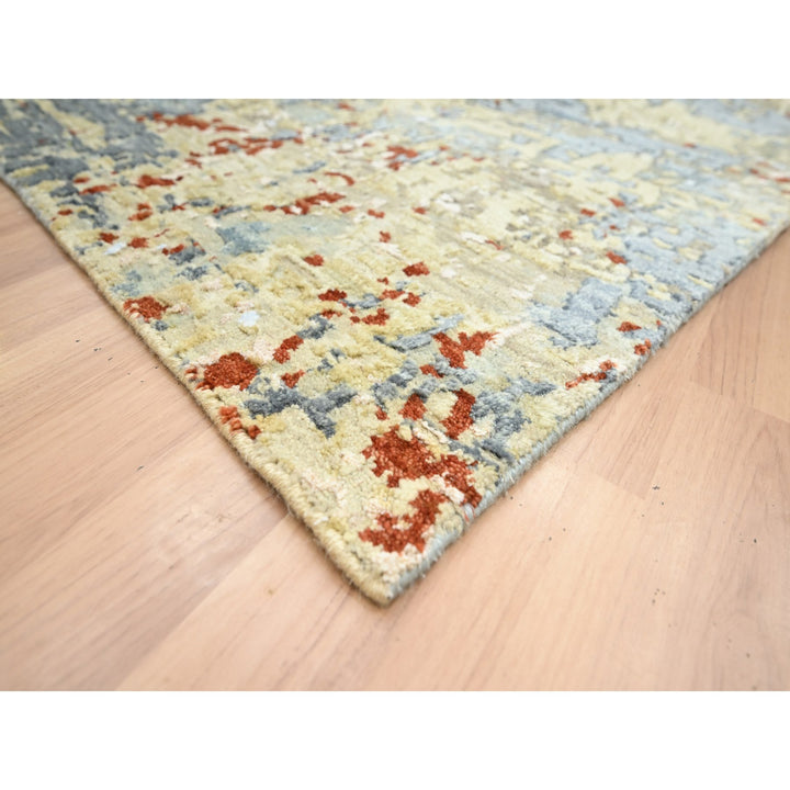 7'11" x 10'3" New Hand Knotted Green Wool Rectangle Oriental Rug - MOA10283131