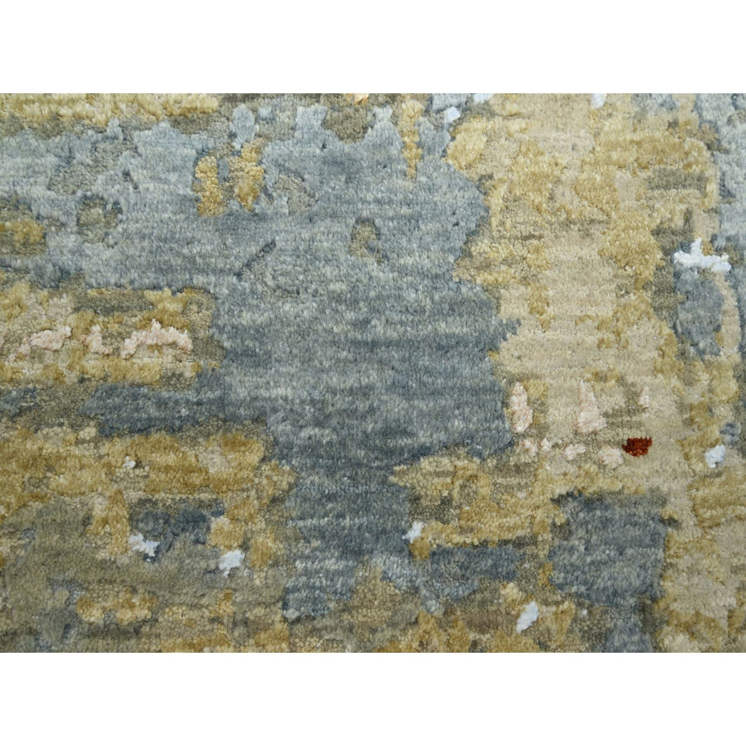 7'11" x 10'3" New Hand Knotted Green Wool Rectangle Oriental Rug - MOA10283131