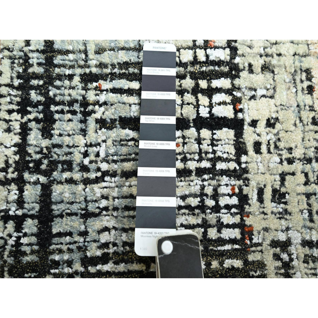 8'0" x 10'3" New Hand Knotted Black Wool Rectangle Oriental Rug - MOA10283135