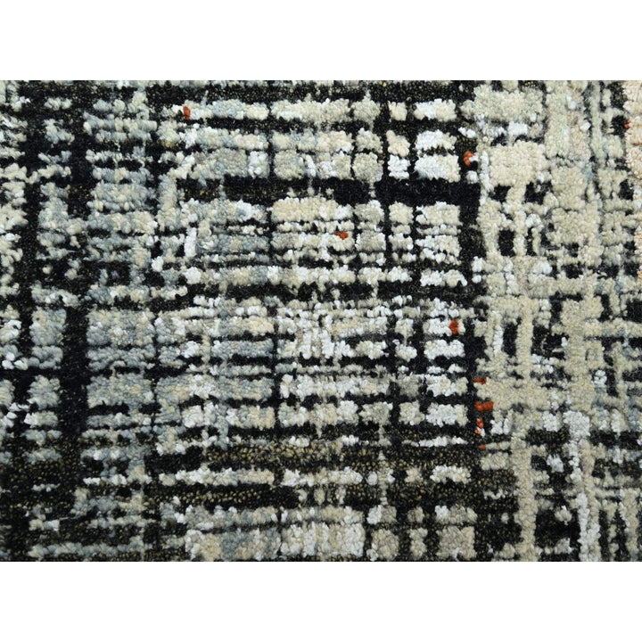 8'0" x 10'3" New Hand Knotted Black Wool Rectangle Oriental Rug - MOA10283135