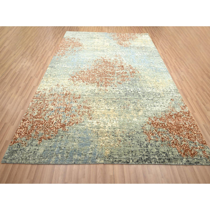 8'0" x 10'6" New Hand Knotted Red Wool Rectangle Oriental Rug - MOA10283136
