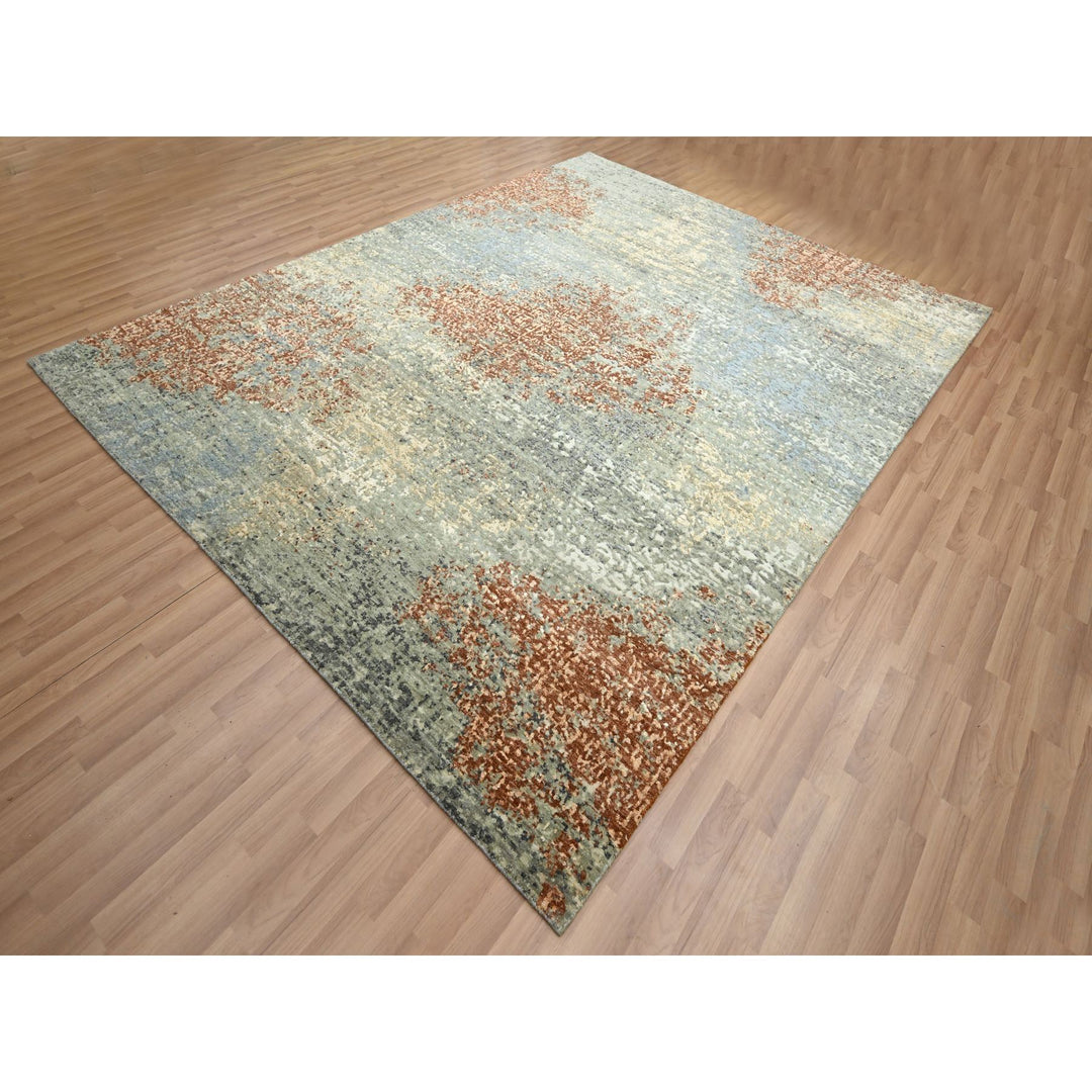 8'0" x 10'6" New Hand Knotted Red Wool Rectangle Oriental Rug - MOA10283136