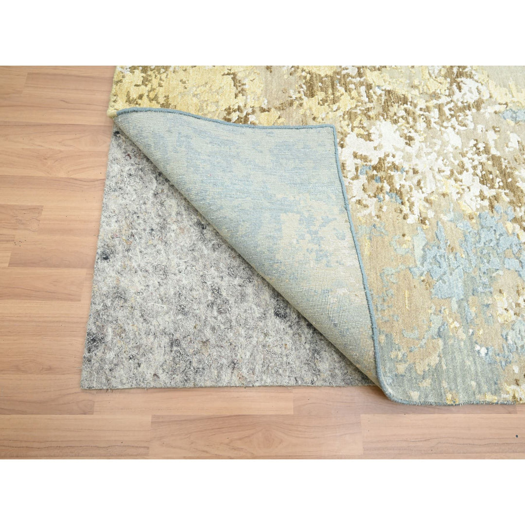 8'0" x 9'8" New Hand Knotted Beige Wool Rectangle Oriental Rug - MOA10283140