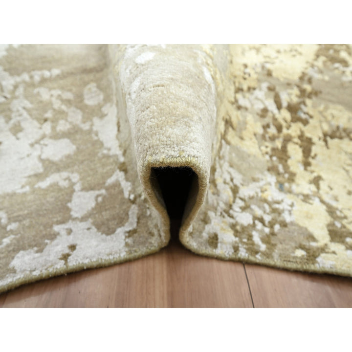8'0" x 9'8" New Hand Knotted Beige Wool Rectangle Oriental Rug - MOA10283140