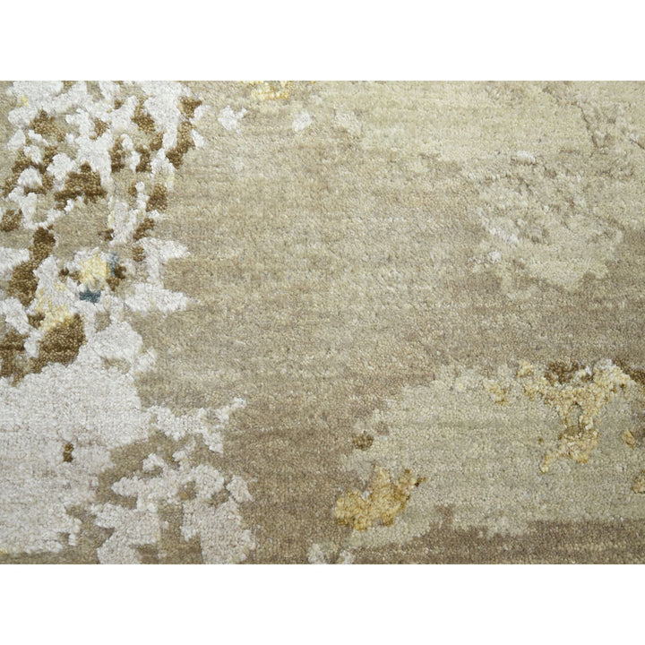 8'0" x 9'8" New Hand Knotted Beige Wool Rectangle Oriental Rug - MOA10283140